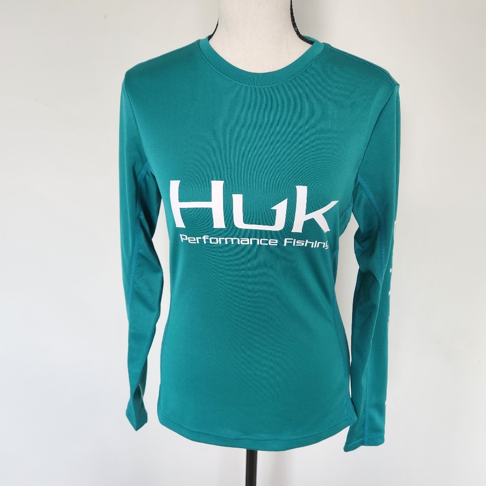 Huk Icon X Teal Long Sleeve Proformance UV Sun Protection Fishing Shirt XS
